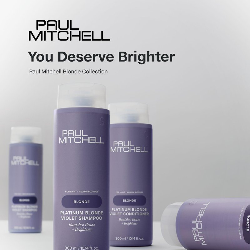 Paul Mitchell Platinum Blonde Violet Conditioner, Banishes Brass + Brightens, Ideal for Light to Medium Blonde, Silver, Gray or White Hair, 10.14 fl. oz
