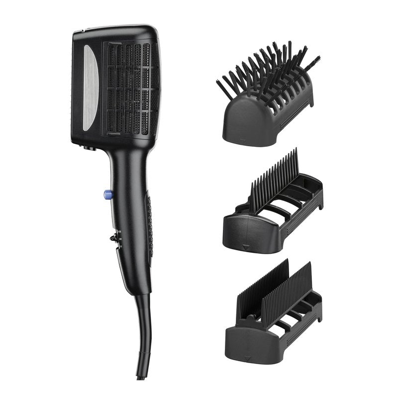 INFINITI PRO CONAIR 3-in-1 Styling Hair Dryer, 1875W Blow Dryer with 3 Styling Attachments to Detangle, Straighten, and Volumize, Tourmaline Ceramic Coating and Ionic Conditioning, Black