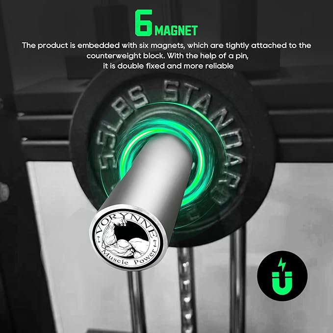 Vorynne Weight Stack Pin Extender for Gym Cable Machine & Home Gym, Ø 8 mm, Allowing Additional Olympic Weight Plates, Made of Durable Steel for Secure and Long-Lasting Use