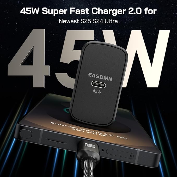 25W Super Fast Charger Type C, [2 Pack] USB-C Charger PD/PPS Wall Charging Block for Samsung Galaxy S26 Ultra/S25 Ultra/S25+/S25/S24/S23 Ultra/S23+/S22 Ultra/S22+/S20 Ultra,Tab S8(with 2X 3.3ft Cable)