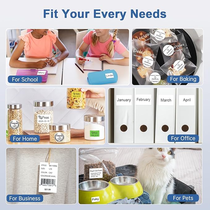 CLABEL Label Maker Machine with Tape, 221B Thermal Bluetooth Label Printer 2 Inch Portable Barcode Inkless Sticker for Small Business, Retail Office,Office, Home, Came with 1 Roll Label (Gray White)
