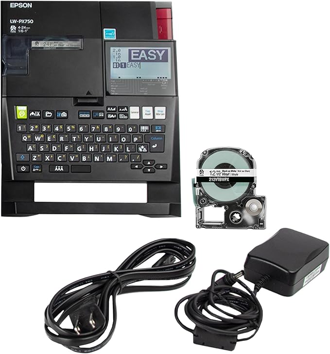 LABELWORKS Epson LW-PX750PCD Industrial Label Maker Kit - Complete Kit with Accessories, Compatible with Large Variety of Tape Types, Portable Handheld Label Printer