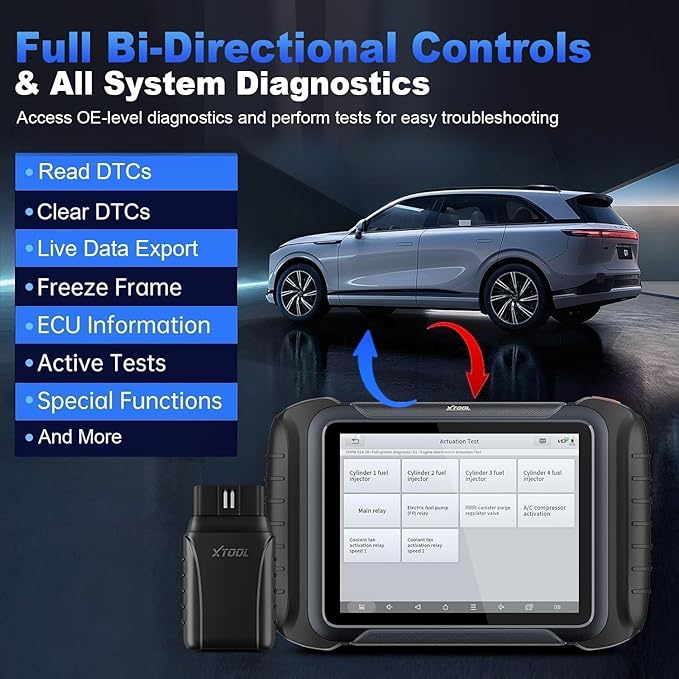 XTOOL D8W Bidirectional Scan Tool with AI-Assisted, 3 Years Free Update, OE-Level Full System Diagnosis, ECU C0ding, Topology Scanner, 42+ Reset Services Wireless OBD2 Scanner, CAN FD & DoIP