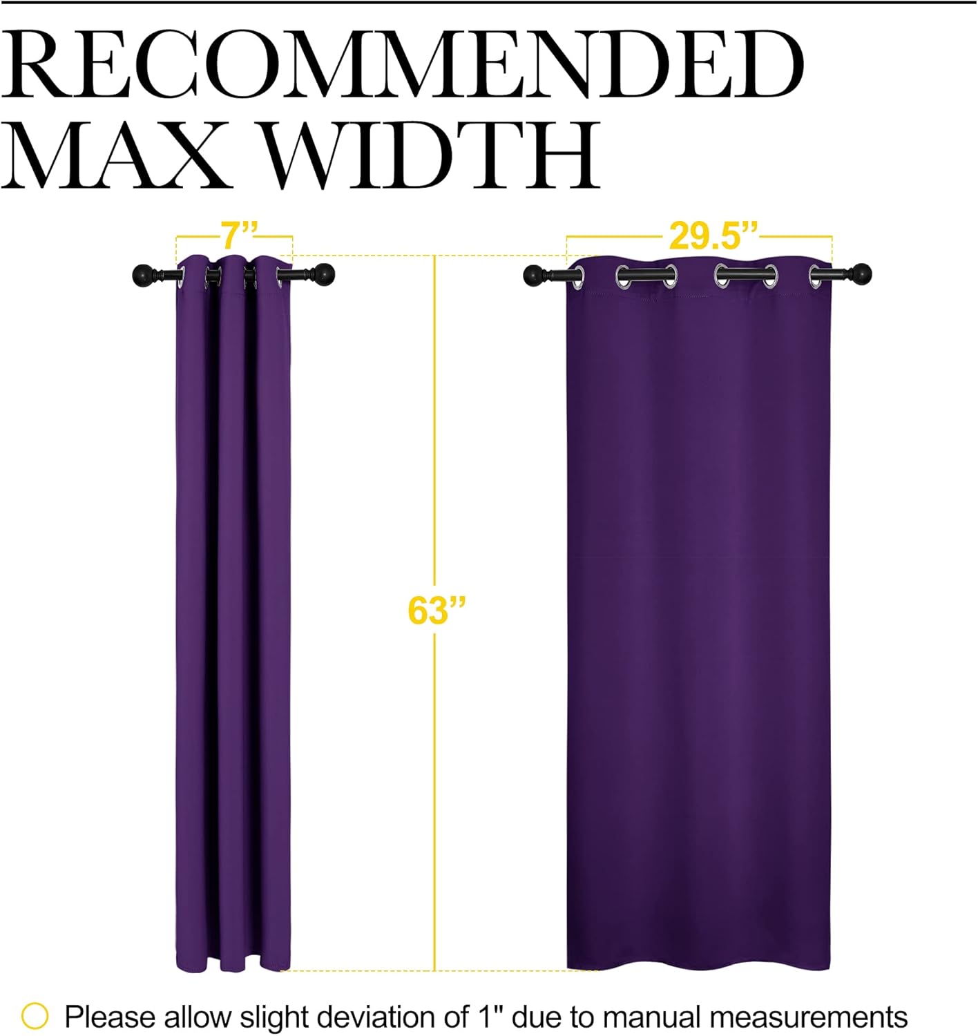 NICETOWN Thermal Curtains - Insulated Blackout Draperies for Bedroom | Set of 2, 34 x 63 Inch, Royal Purple