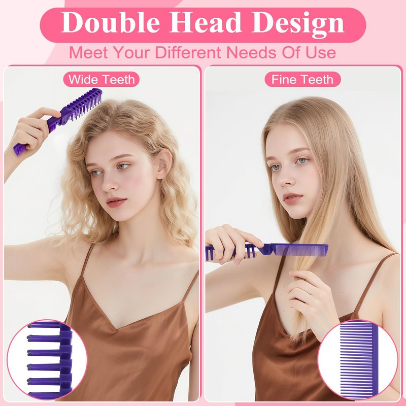 Foldable Hair Combs In Bulk, Individually Wrapped Multicolour Folding Comb, Women Men Pocket Size Double Headed Mini Hair Brush Styling Tool for Travel Hotel Homeless Shelter Charity Church(60 Pack)