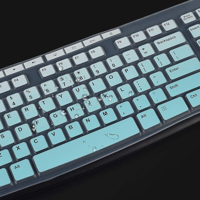Keyboard Cover for Logitech MK370 MK295 MK270 K270 Keyboard, Logitech MK370 MK270 K270 Keyboard Skin Protector - Gradual Mint