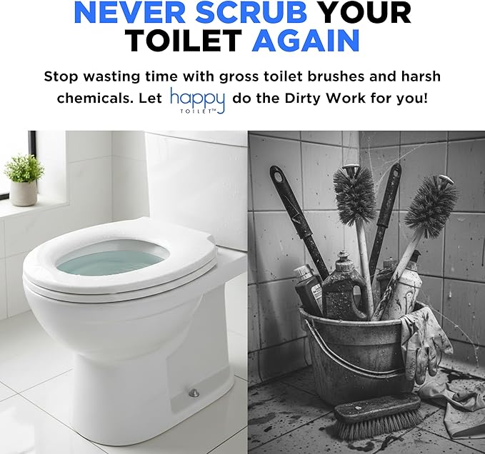 Happy Toilet Cleaner Deuce - Compatible w/Kohler Toilets & Canister Flushing Systems, Automatic Toilet Bowl Cleaner Toilet Tablet Holder Toilet Cleaning System for Auto Filter Self Cleaning Flush 2PK