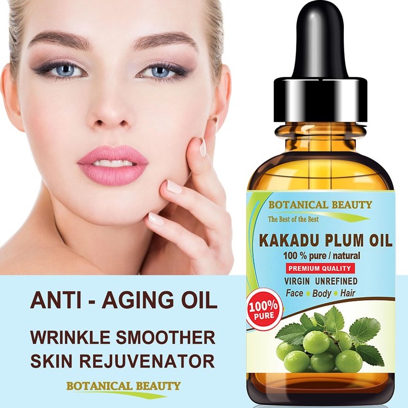 Australian KAKADU PLUM OIL 100% Pure Natural Virgin Unrefined Cold-pressed carrier oil 2 Fl oz 60 ml For Face, Skin, Body, Hair, Lip, Nails by Botanical Beauty
