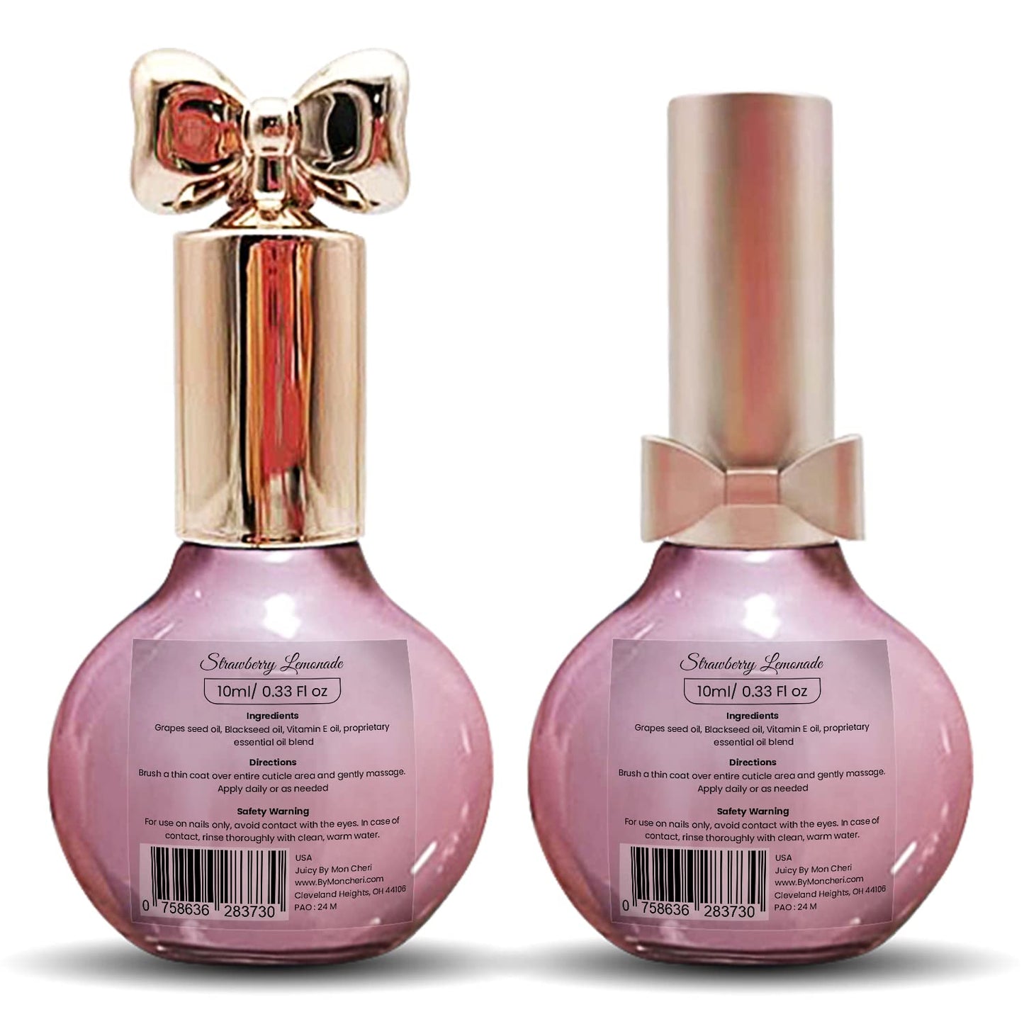 Juicy By Mon Cheri Cuticle Oil Nail (Strawberry Lemonade) Moisturizing, Hydrating Repairs dry cracked nails and cuticles 10ml