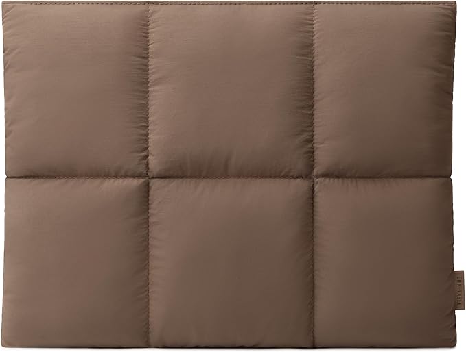 Comfyable Puffy Laptop Sleeve 13 Inch 14 Inch, Quilted Puffer Laptop Carrying Case for Women, Pillow Case Compatible with MacBook Air/Pro M5 M4 M3 M2 Pro/Max 2026, 13" MacBook Neo A18, Mocha Brown