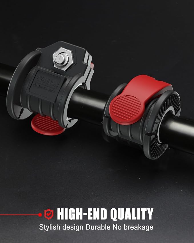 ZY-HUAN Barbell Clips 1 inch Barbell Clamps 0.9-1.18inch Quick Release Weight Clips for Bars Multi-Size Adjustable Olympic Barbell Clamps (Red + Black)