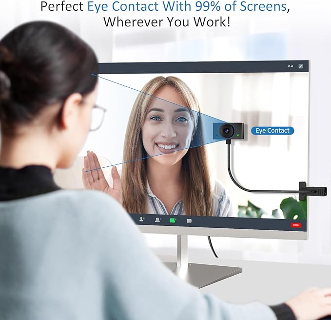 Webcam for PC, 1080P Streaming Camera, Web Camera for Desktop Computer/Laptop Webcam with Microphone, Plug and Play USB Web cam with Bracket, Manual Focus, for Live Streaming, Video Calls, Meetings