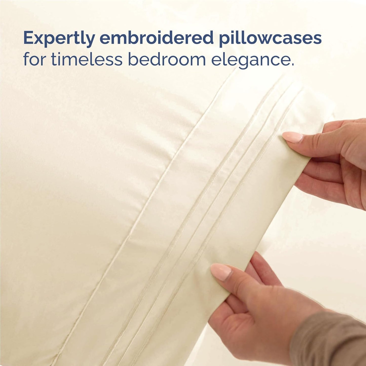 Skiennix Full Size 4-Piece Sheet Set - Comfy, Breathable & Cooling Bedding - Ultra-Soft, Deep Pockets, Off White
