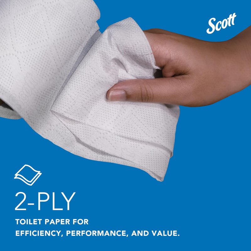 Scott Professional 100% Recycled Fiber Standard Roll Bulk Toilet Paper (13217), 2-Ply, Elevated Design, White, Individually Wrapped (80 Rolls of 473 Sheets, 37,840 Sheet Total)