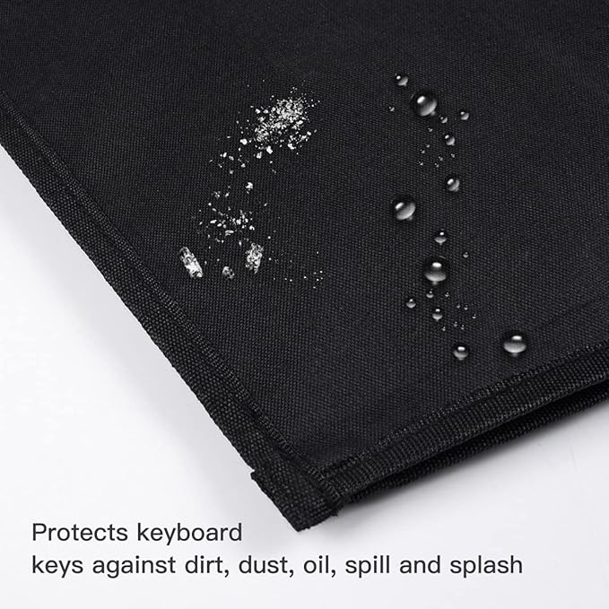 Keyboard Dust Cover for Universal Keyboards, 108 Keys Wireless/Wired Full Size PC Computer Mechanical Gaming Keyboard Protector, Logitech/iMac Magic Keyboard Sleeve Dust Cover Bag, Black