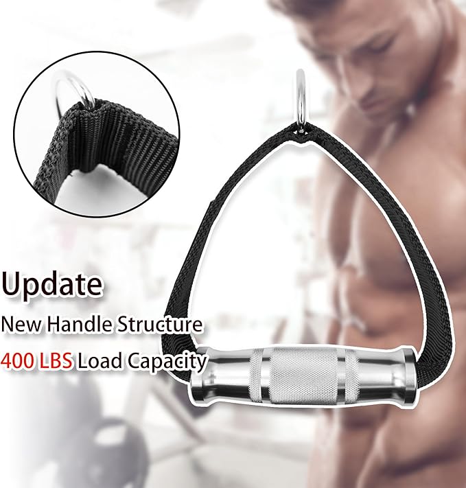 J Bryant Cable Machine Handles Attachment for Pulley Machine Heavy Duty Metal D Handle Aluminum Alloy Handle Grips Durable Workout Handles Pulley LAT Pulldown System
