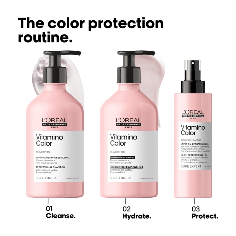 L'Oréal Professionnel Paris Vitamino Color Shampoo - Protects & Preserves Hair Color, Prevents Damage, Adds Vibrancy & Enhances Shine, 16.9 Fl Oz
