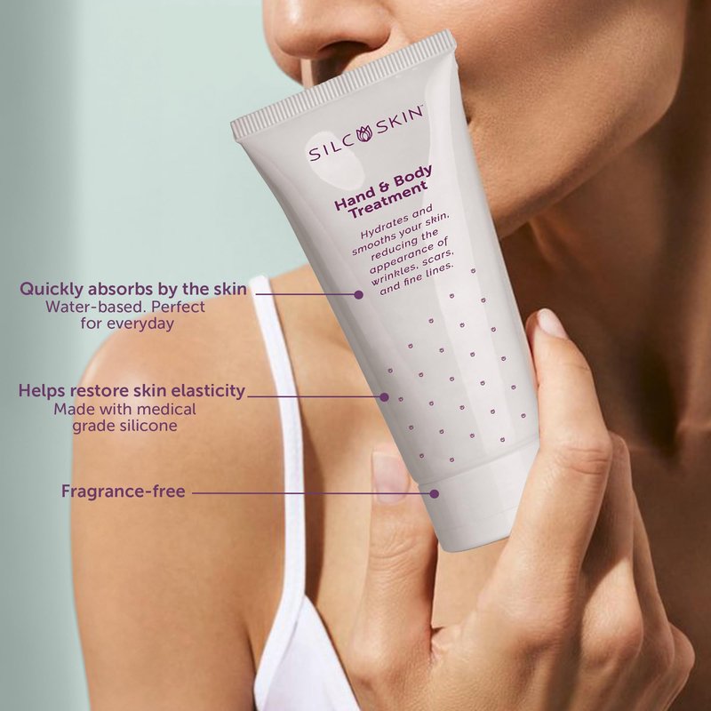 Silcskin Hand And Body Treatment Water Based Lotion For Crepey Skin And Fine Lines With Medical Grade Silicone, 2 Oz Pack Of 2