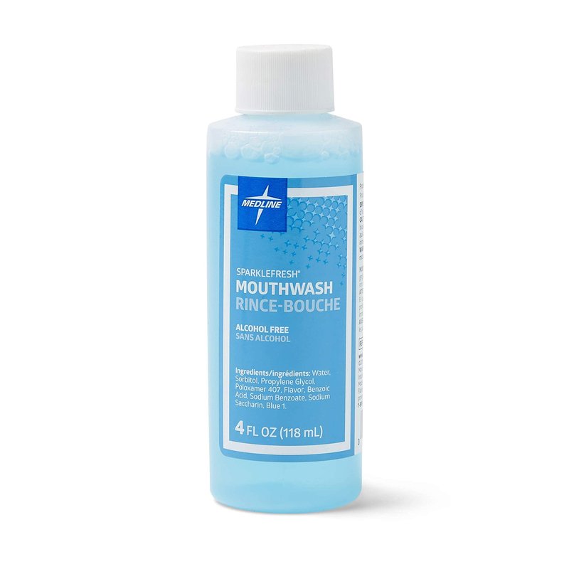 Medline SparkleFresh Alcohol-Free Mouthwash, 4-oz Bottle (Pack of 60)