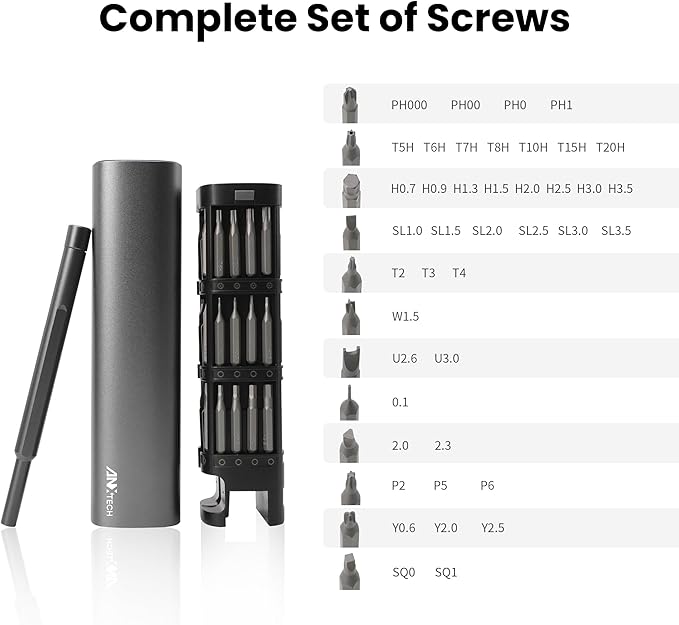 46 in 1 Precision Screwdriver Kit with Magnetic Bits & Metal Case, Compact Repair Tool Kit for Phone, Computer, Laptop, PC, Watch, Glasses, DIY, Drone, Game Console, Robot, Models & Electronics