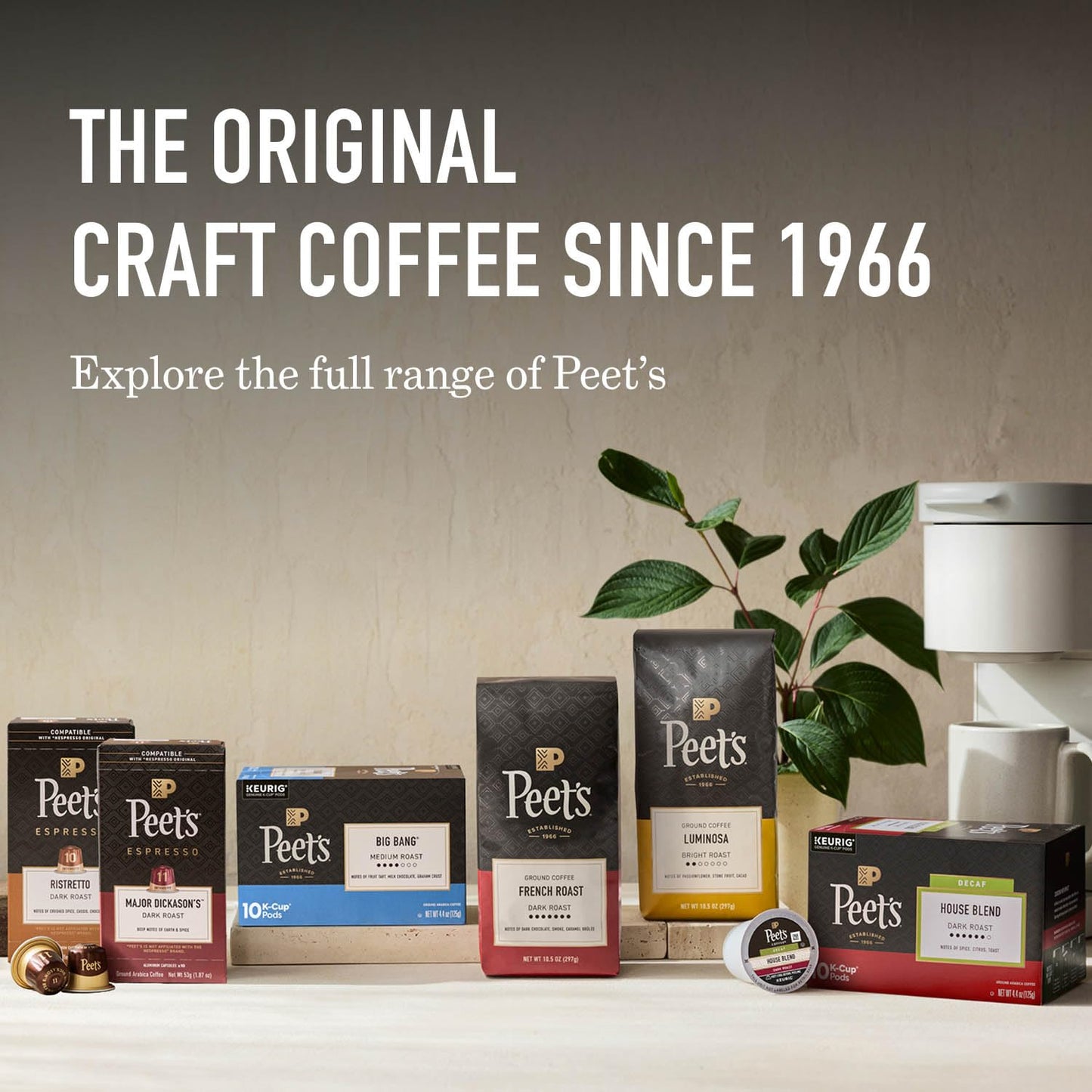 Peet's Coffee Dark Roast K-Cup Pods - Major Dickason's Blend, 100% Arabica, 88 Count (4 Boxes)