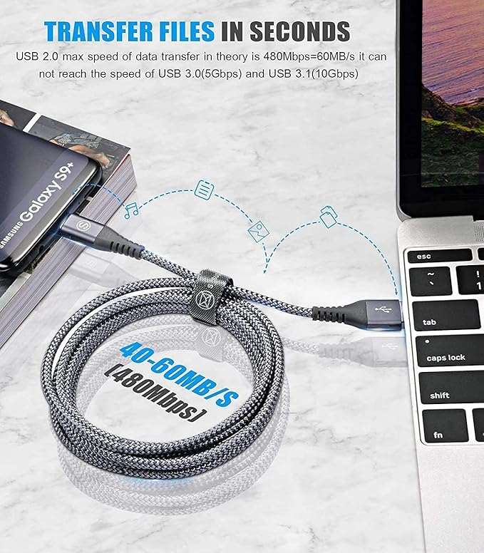 sweguard USB Type C Charger Cable [3-Pack,10ft+6.6ft+6.6ft] iPhone 16 Charger Nylon Braided Cord for iPhone 16 15 Pro Max Plus Samsung Galaxy S24 S23 S22 S21 S20 S10 Note 20 10 A54 Pixel LG Moto PS5