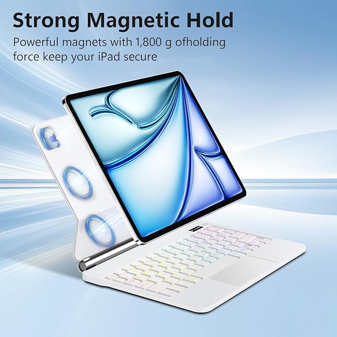 Keyboard Case for iPad Air 11-inch (M3 2025 / M2 2024) & iPad Pro 11 inch(1st/2nd/3rd/4th Generation)，Magic-Style Magnetic Keyboard Case with Multi-Touch Trackpad for 10.9” iPad Air 4th/5th Gen