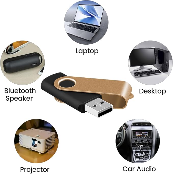 EASTBULL Flash Drive Bulk 1GB USB 100 Pack with Lanyards USB 2.0 Thumb Drive Bulk Memory Stick Swivel Pen Drive for Storage and Backup(1GB 100Pack, Mixed Color)