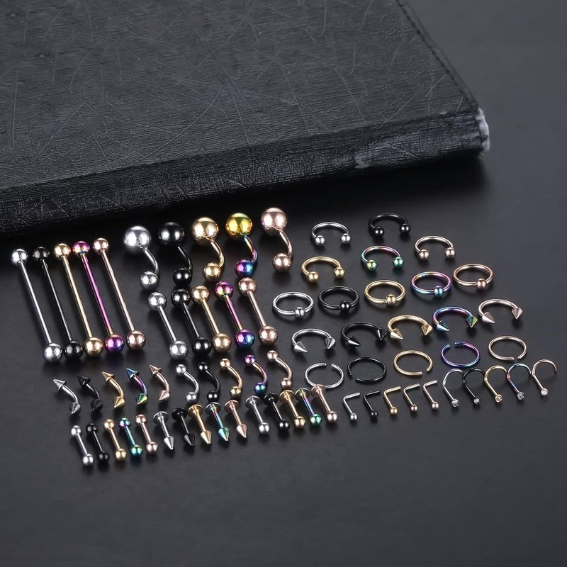 Body Piercing Kit - 120PCS Surgical Steel Jewelry with 14G, 16G, 20G Rings & Tools | Complete Piercing Supplies