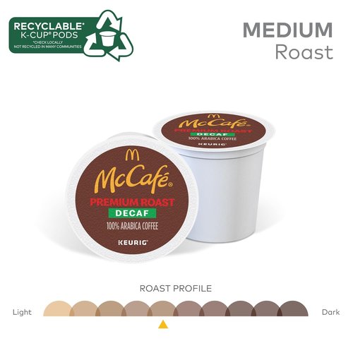McCafe Premium Roast Decaf Coffee - Single Serve K-Cup Pods, 96 Count for Smooth Flavor