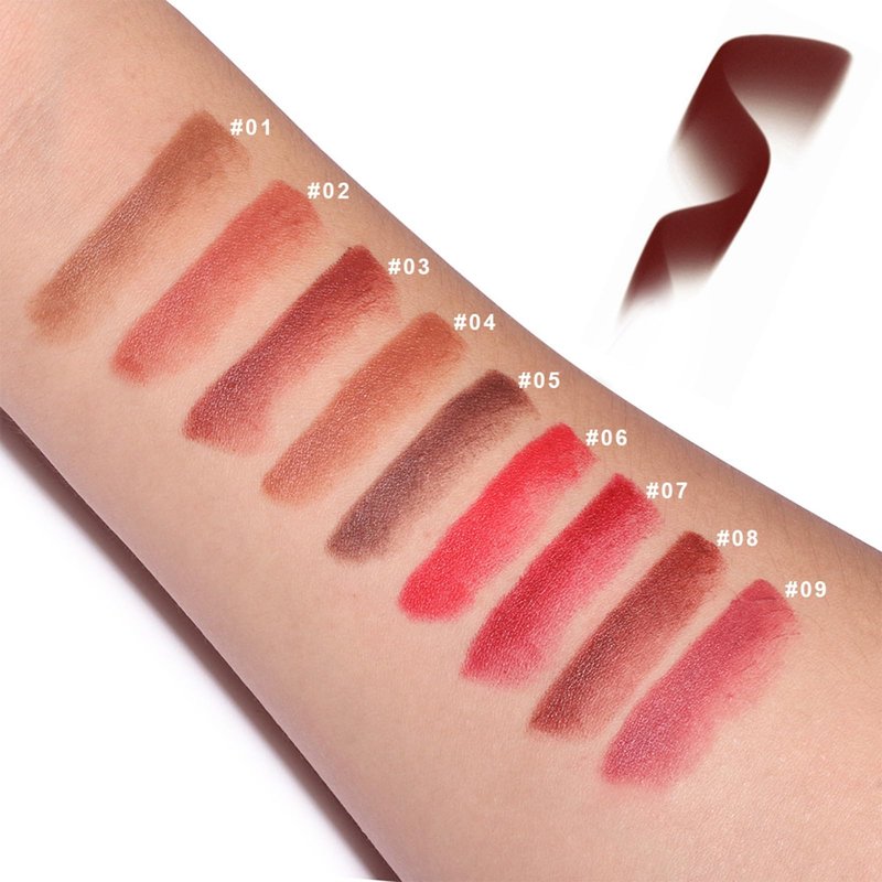 MooGlamor Matte Lip Liner Set Gradient Velvet Lip Crayon with Retractable and Long-Lasting Lipsticks for Women and Gift (9 Pcs #01-#09)