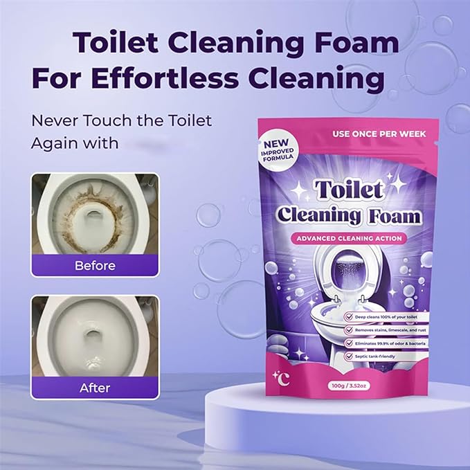 Upgrade Toilet Bowl Cleaner, for Sparkling Clean, Touch Free Foaming Cleaning Powder (2pcs)