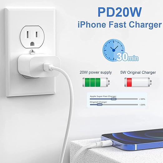[Apple MFi Certified]Fast iPhone 14 Charger 3Pack,10FT USB C to Lightning Charging Cord with Fast USB Type C Charger Adapter for iPhone 14/14 Pro Max/13 Pro/13/12 Mini/12 Pro Max/11Pro Max/Xs and iPad
