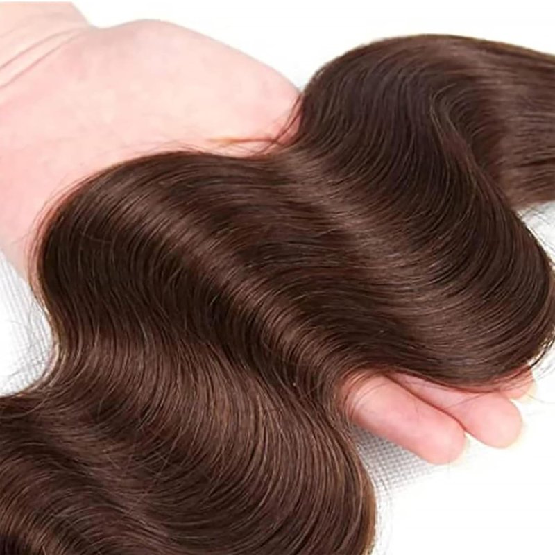 Dark Brown Body Wave Hair Bundles - Unprocessed Virgin Human Hair Extensions | 12-16 Inch, 100G Each