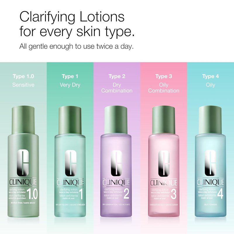Clinique 3-Step Clarifying Lotion - Exfoliating Toner with Witch Hazel & Salicylic Acid for Oily Skin Types | 4 oz