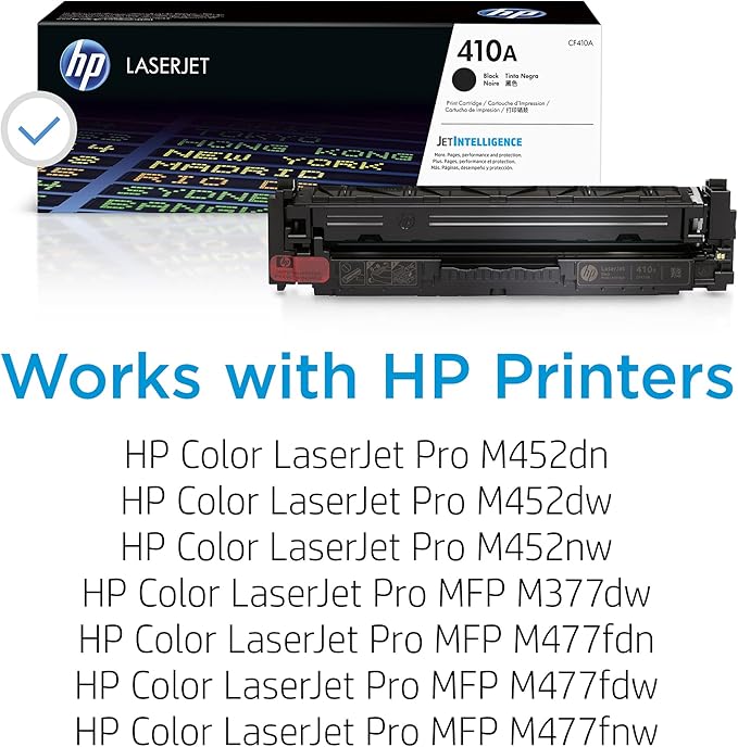 HP 410A Black Toner Cartridge | Works with Color LaserJet Pro M452 Series, MFP M377, M477 Series | CF410A