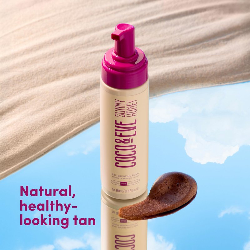 Coco & Eve Sunny Honey Self Tanner Foam - (Ultra Dark) Fast Drying, Streak-Free Sunless Tanning Mousse, Tropically Scented Lightweight Natural Looking Tan, Non-Sticky, Vegan, Cruelty Free | 6.7 Fl Oz
