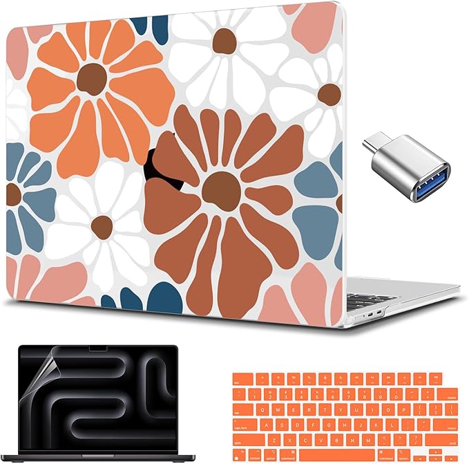 CISSOOK Compatible with MacBook Air 13.6 inch Case M5 M4 M3 M2, Plastic Hard Shell Case Keyboard Cover Screen Protector for MacBook Air 13 2026-2022 Model A3449 A3240 A3113 A2681, Vintage Flowers