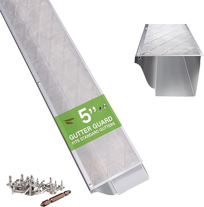 Gutter Guard â 100% Stainless-Steel Micro-Mesh Design, Pine Needle & Small Debris Protection, Fits 5 in KâStyle & HalfâRound Gutters, DIY Screws Included (30ft, 9pcs, 5in x 40in)