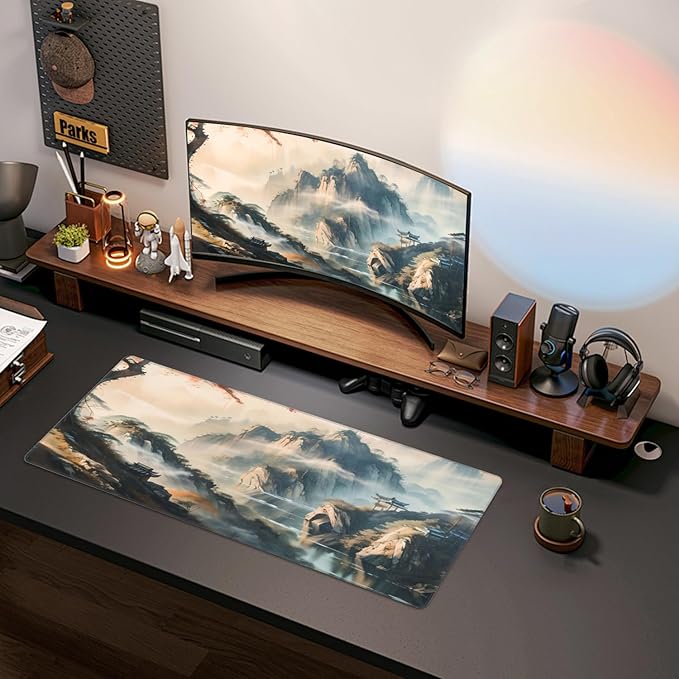 PPZCXWP Large Mouse Pads Anime Landscape Mountain Wilderness Wonderland Non-Slip Rubber Base Gaming Mousepad, Keyboard and Mouse Pad with Stitched Edges,PC Desk Mat for Game,Work,Office(31.5"*11.8")