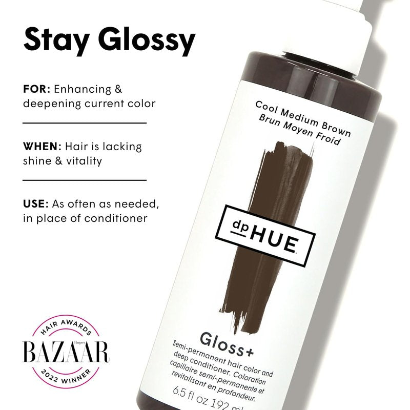 dpHUE Gloss+ | Cool Medium Brown Hair Color Treatment - Boosts Fading & Refreshes Color - 8-12 Applications