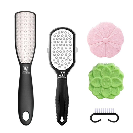 Foot Scrubber Dead Skin Double Sided Foot File Rasp Callus Remover, 2pcs Foot Bath Bombs,Pedicure Foot Scrubber Grater,Foot Heel Craper for Cracked Heels, Foot Grater Shaver Scraper 2pcs