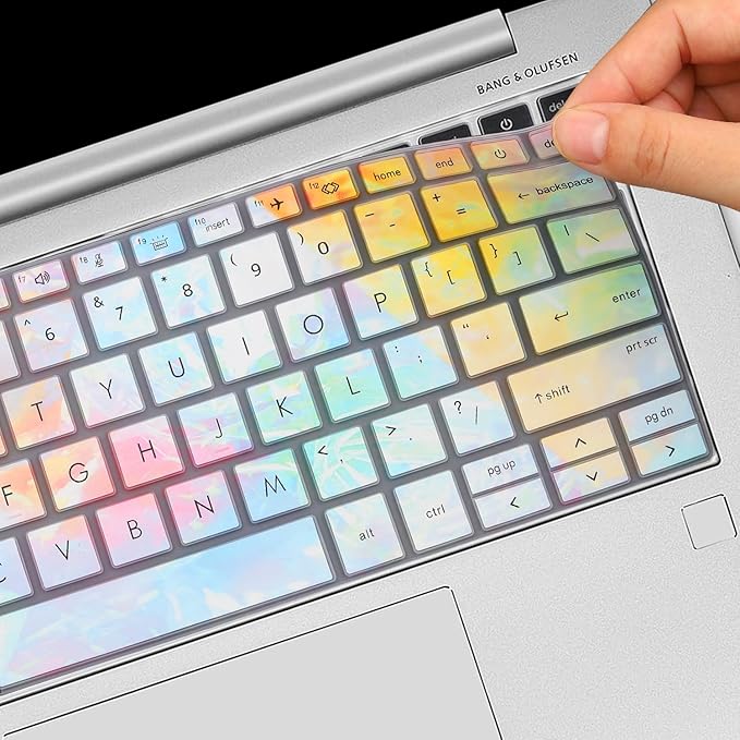 Keyboard Cover for HP EliteBook 830 835 840 845 1040 G9 G10 2025 2024 2023 2022 13.3 14 inch Laptop Accessories Keyboard Protective Skin (Not fit The 830/840/845/1040 G8 G7 G6 G5 G4 G3)-Iridescent