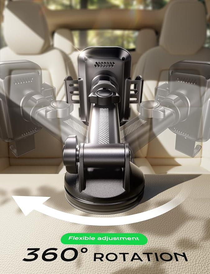 JUSAKA Wireless Car Charger,15W Fast Charging Auto Clamping Phone Holders for Your Car Compatible with iPhone 16/15/14/13, for Samsung Galaxy S24 Ultra S23 S22 S21, S20, S10+ (Black)
