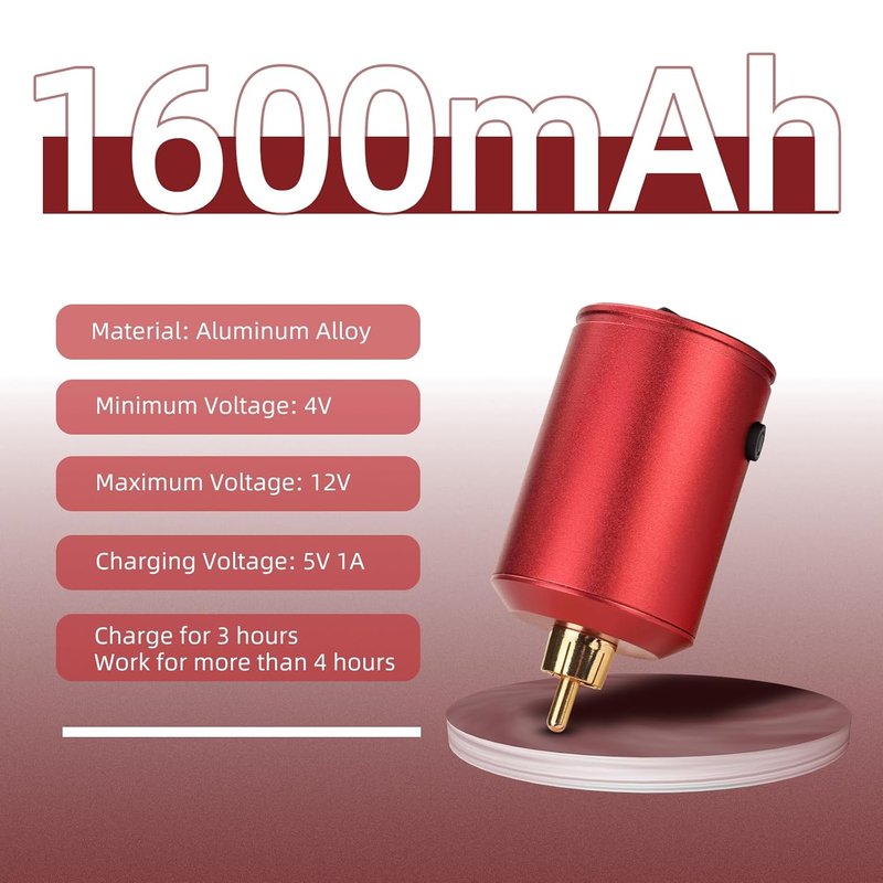 Tattoo Pen Machine Kit - Cordless Power Supply & Silicone Holder | 1300mAh Rechargeable Set with 3RL Needles