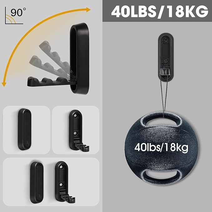YipuVR 4PCS Gold Foldable Wall Hooks, Metal Folding Hooks Wall Mount, Easy Installation, Suitable for Bathroom Kitchen, Flip Down Hook for Wal l Hanging Coat, Bag, Towel, Key, Hat (Black)