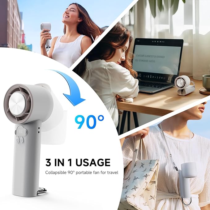 DooGooCoo Portable Handheld Fan (Grayish-white)