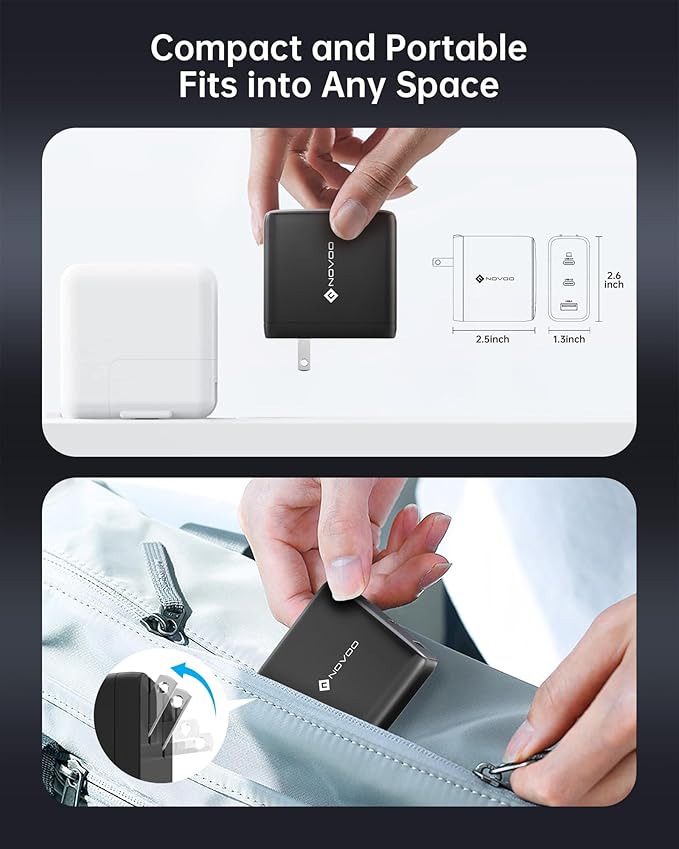100W USB C Charger, 120W MacBook Pro Charger, 3-Port GaN Fast Charger with PD3.0, PPS, for MacBook pro & Air, ipad Air, iPhone 15, iPad, Laptops and All USB C Device