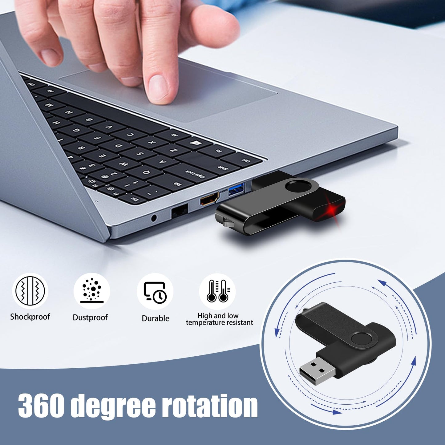 EASTBULL 32GB USB Flash Drive Bulk Thumb Drives 20 Pack with Lanyards USB 2.0 Jump Drive 32GB Memory Sticks Zip Pen Drive for Storage and Backup Black 20PCS