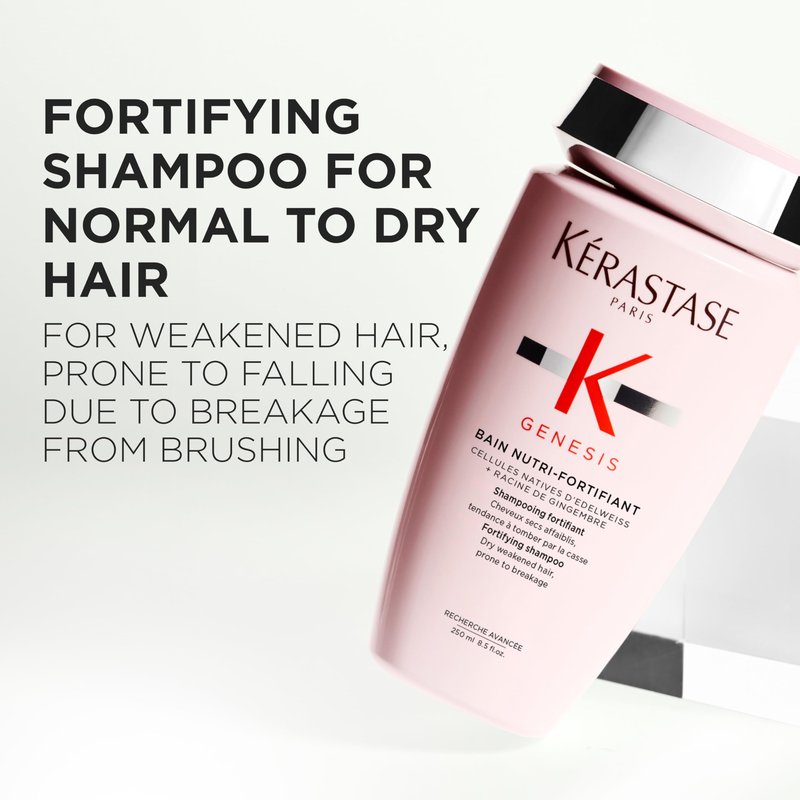 Kerastase Genesis Strengthening Nutri-Fortifiant Shampoo - For Weak or Damaged Hair, Detangles & Hydrates, For Normal to Dry Hair, 16.9 Fl Oz